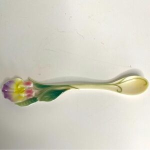 EUC Vtg Franz Collection Porcelain Decorative Spoon in Freesia Flower FZ000417